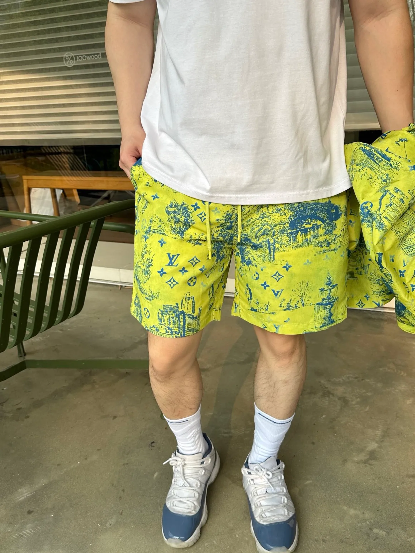 Louis Vuitton/Louis Vuitton City Park Mulberry Silk Suit Shorts
